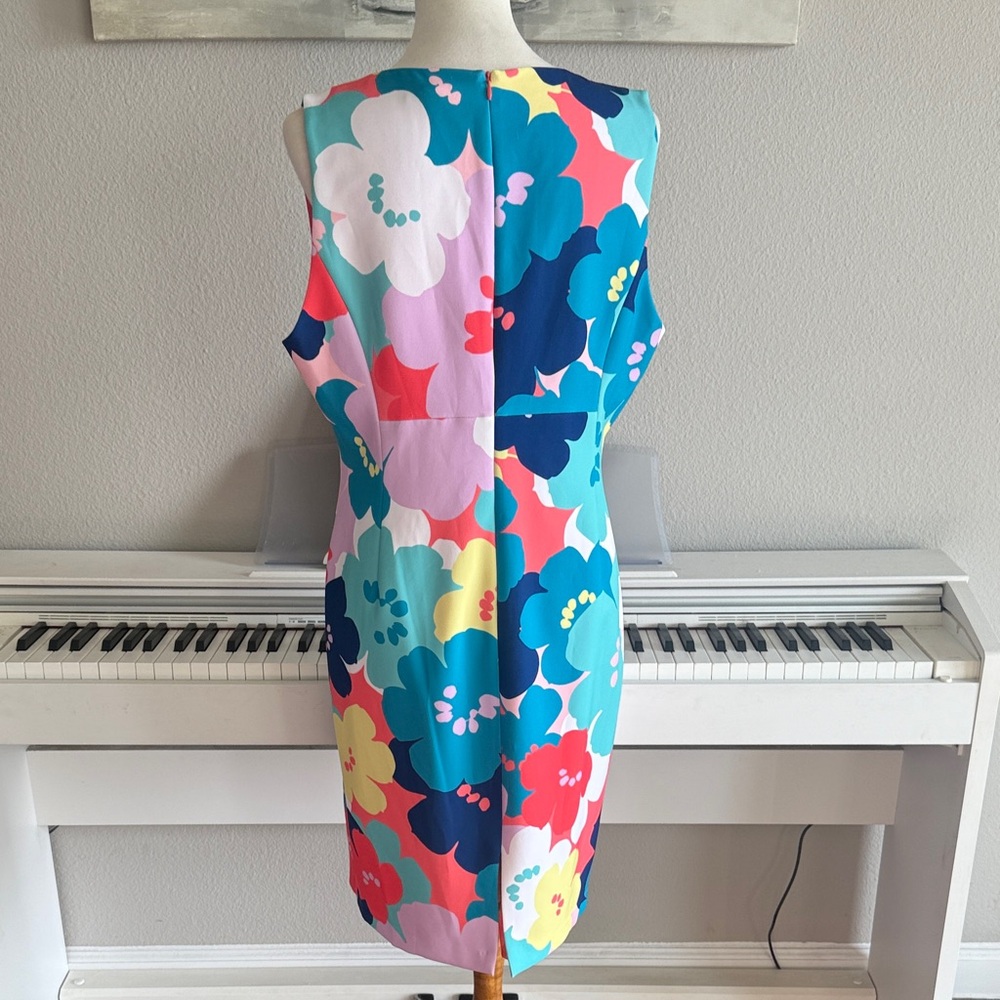Trina Turk Lined Vibrant Bold Print Floral Dress - Multicolor Sz 14 - Picture 8 of 15